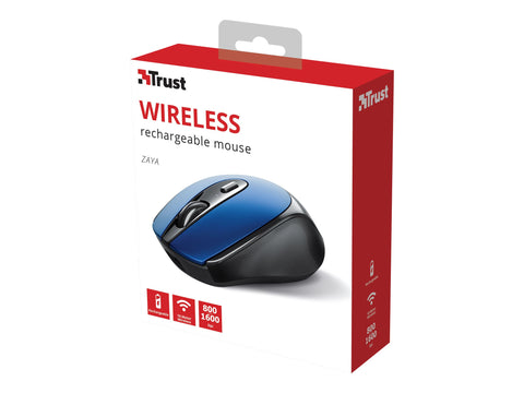 TRUST Souris sans fil ZAYA rechargeable - Bleue