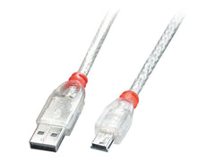LINDY USB 2.0 Cable A/Mini-B 2m USB High Speed Transparent