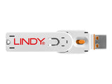LINDY Clé USB et 4 bloqueurs de ports USB Orange