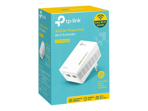 TP-LINK AV600 2-port Powerline WiFi Extender 500Mbps Powerline datarate 300Mbps wireleses N Plug and Play 2 fast ethernet port