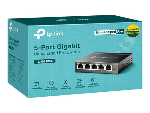 TP-LINK 5-Port Gigabit Desktop Easy Smart Switch 10/100/1000Mbps RJ45 ports MTU/Port/Tag-based VLAN QoS IGMP Snooping