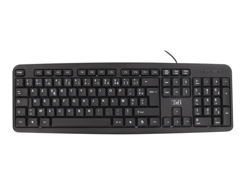 TNB Bridge Ultra Slim Wired Keyboard Azerty 105 Keys Long 120Cm Cable Coul. Black
