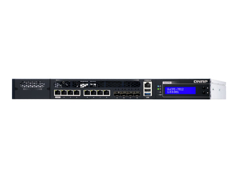 QNAP QuCPE-7012-D2146NT-32G Intel Xeon D-2146NT 8x2.5GbE RJ45 ports and 4x10GbE SFP+ ports 1x network module 1x PCIe Gen3 x8