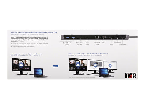 TNB 11in1 Triple Screen Docking Station Function Details 1x Hdmi 1x Displayport 1x VGA Resolution With 1 Screen Using Hdmi