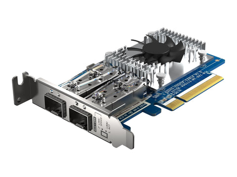 QNAP Dual-port SFP28 25GbE network expansion card low-profile form factor PCIe Gen4 x8