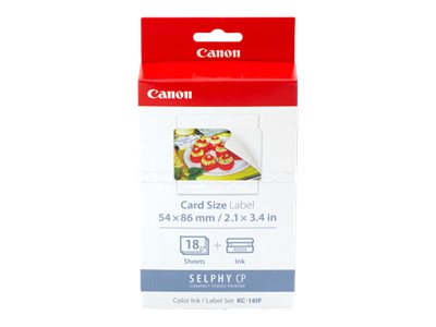 CANON KC-18IF photo sticker inkjet 54x86mm 18 feuilles pack de 10 with ink cassette for CP-100