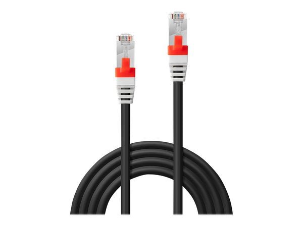 LINDY S/FTP Cat.6A Cable Black 0.5m LOSH incl. Testprotocol