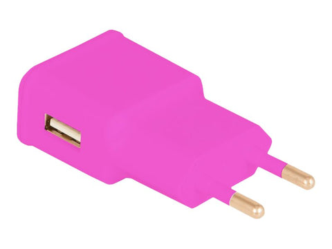 URBAN FACTORY CHARGEUR SECTEUR USB EU 2.1A ROSE