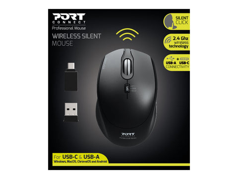PORT DESIGNS Mouse Office Pro Silent Wireless - Black
