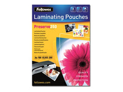 FELLOWES LAMINATING POUCH A4 250MIC 100PK