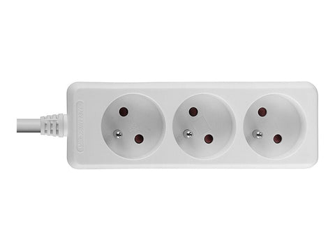 LINDY 3 way Mains Gang Socket FR France