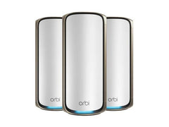 NETGEAR Orbi 970 series Quad-Band WiFi 7 Mesh System White 27Gbps 3 pieces 1year