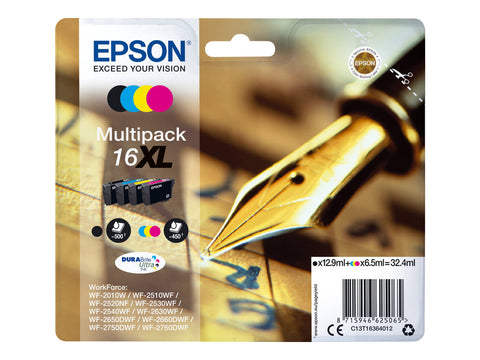 EPSON 2LB 16XL ink cartridge black and tri-colour high capacity 32.4ml 1-pack RF-AM blister w/s