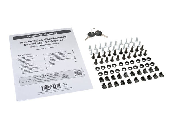 EATON TRIPPLITE SmartRack 12U Low-Profile Switch-Depth Wall-Mount Small Rack Enclosure Clear Acrylic Window