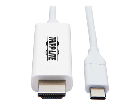 EATON TRIPPLITE USB-C to HDMI Adapter Cable M/M 4K 60 4:4:4 Thunderbolt 3 Compatible White 6ft. 1.8m