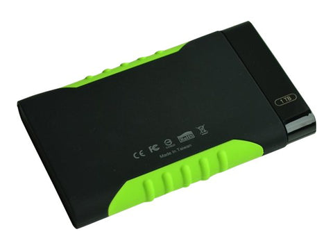 SILICON POWER External HDD Armor A15 1To 2.5p USB 3.2 Black & Green Anti-shock MIL-STD 810F Method 516.5 Procedure IV LED light