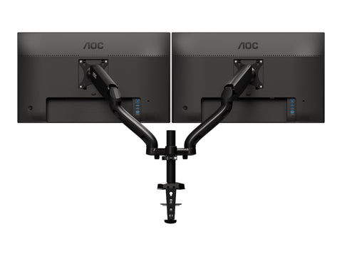AOC AS110D0 bras réglable - pour 2 écrans LCD - alliage d'aluminium - Taille d'écran : jusqu'à 27 pouces - montrable sur bureau