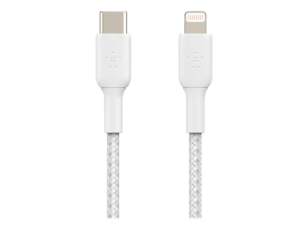 BELKIN BOOST CHARGE USB-C to Lightning Cable Braided 1M White