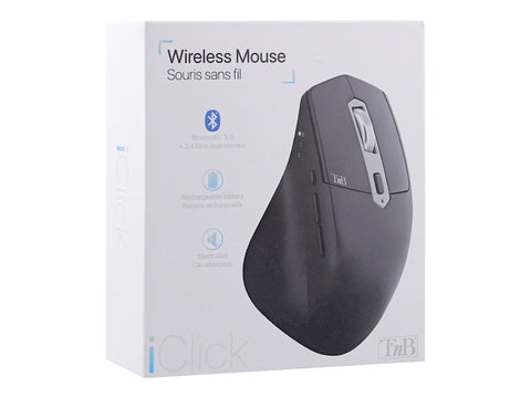 TNB iClick Wireless Bluetooth Mouse + Dongle 2.4 Ghz Combine Comfort And Performance 3 Connection Profiles