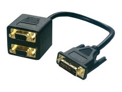 MCL Adaptateur en câble DVI-I mâle / 2 x HD15 femelle - 30cm