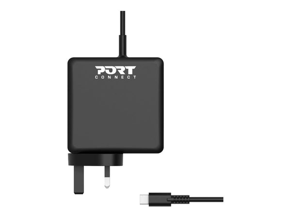 PORT DESIGNS Type C Universal Power Adapter 65W For Macbooks Notebooks Tablets Smartphones Up To 65W Type C Connector