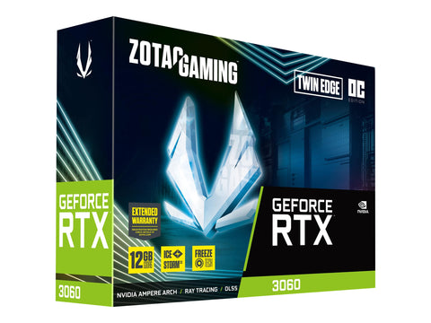 ZOTAC GAMING GeForce RTX 3060 Twin Edge OC 12Go GDDR6 192bit 3xDisplayPort + HDMI 192bit memory bus PCI Express 4.0 16x