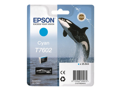 EPSON T7602 cartouche dencre cyan haute capacité 25,9ml 2196 pages pack de 1