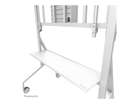 NEOMOUNTS FL50-575WH1 Support au sol mobile pour écran 65-110p - étagère multimédia incluse - installation rapide - TÜV