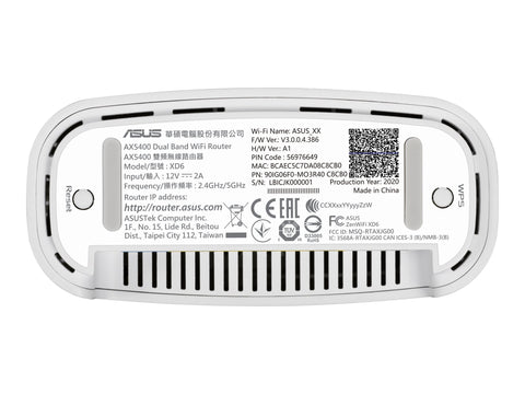 ASUS ZenWiFi AX XD6 Tri Band Mesh WiFi 6 System 1 Pack White