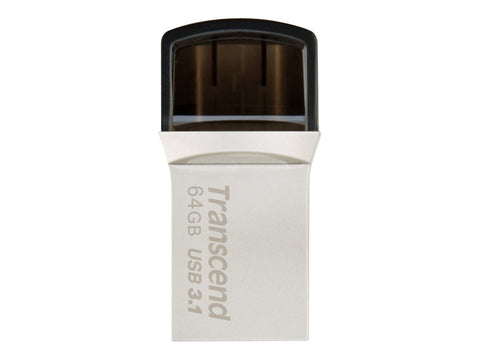 TRANSCEND 64Go Clé USB3.1 Gen 1- On The Go - Type A et C - Argentée