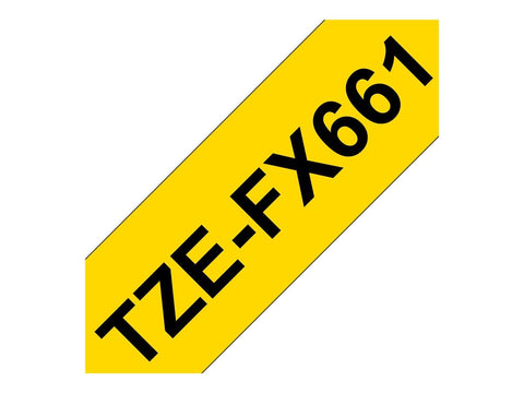 BROTHER TZEFX661 36mm Black on Yellow Flexible ID