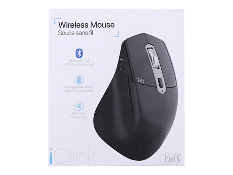 TNB iClick Wireless Bluetooth Mouse + Dongle 2.4 Ghz Combine Comfort And Performance 3 Connection Profiles