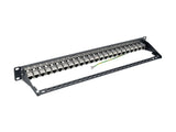 EATON TRIPPLITE 24-Port 1U Rack-Mount STP Shielded Cat6a Feedthrough Patch Panel RJ45 Ethernet TAA