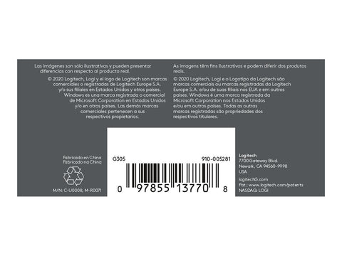 LOGITECH G G305 Mouse optical 6 buttons wireless 2.4 GHz USB wireless receiver black