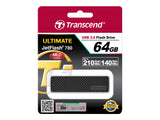 TRANSCEND 64Go Clé USB USB3.1 Gen 1- Haute Performance/ Endurance puce MLC