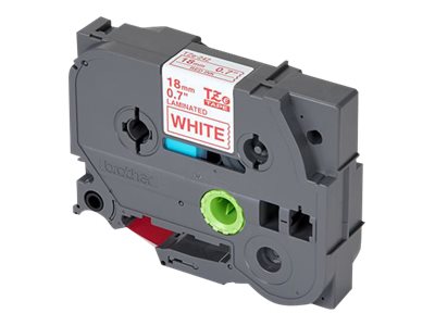 BROTHER P-TOUCH TZE-242 rouge sur blanc 18mm