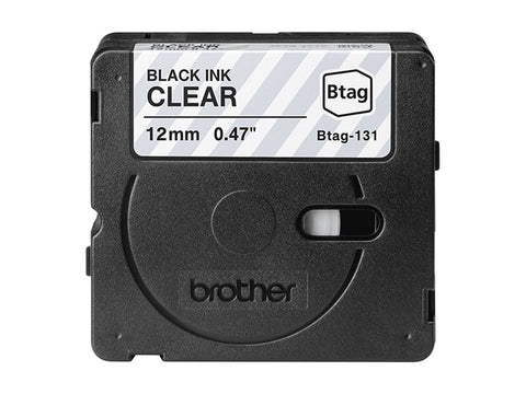 BROTHER 12MM BTAG131 Tape Black on Transparent