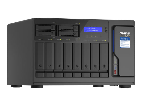 QNAP 12-Bay TurboNAS 8x3.5p HDD + 42.5p SSD SATA 6G Intel Xeon W-1250 6 cores 12 threads 3.3GHz 16Go DDR4 ECC RAM