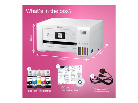EPSON EcoTank ET-2856 MFP colour ink-jet refillable A4 10.5ppm print 100 sheets USB Wi-Fi white