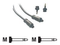 MCL Câble audio optique Toslink mâle / mâle  + adaptateur - 1m      (P)