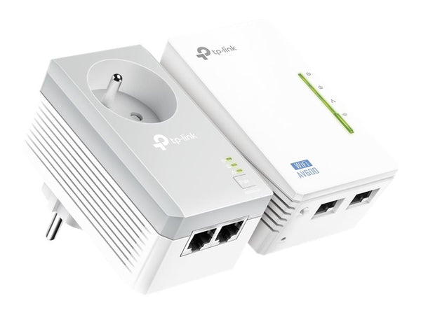TP-LINK AV500 2-port Powerline WiFi Extender KIT including 1 TL-WPA4220  and 1 TL-PA4025P 500Mbps Powerline datarate 300Mbps