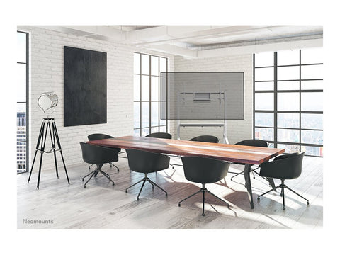 NEOMOUNTS FL50-525WH1 Support au sol mobile pour écran 55-86p - étagère multimédia incluse - installation rapide - TÜV