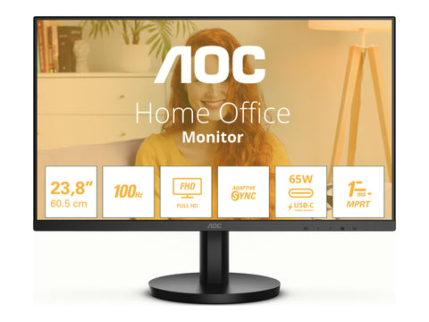 AOC 24B3CA2 Ecran 24''- 1920 x 1080 Full HD (1080p) @ 100 Hz - IPS - 250 cd/m² - 1300:1 - 4 ms - HDMI. USB-C - haut-parleurs