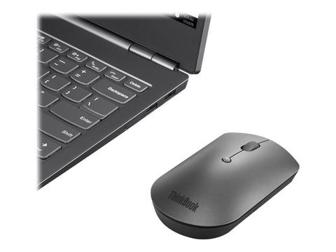 LENOVO ThinkBook Silent - Souris - droitiers et gauchers - bleu optique - 3 boutons - sans fil - Bluetooth 5.0 - gris de fer