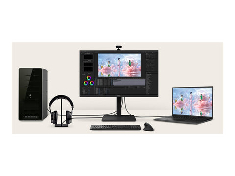 LG 24BA450-B.AEUQ Écran LED - 24 - 1920 x 1080 Full HD (1080p) @ 100 Hz - IPS - 250 cd/m² - 1300:1 - 5 ms - HDMI, VGA, DP- HP