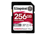 KINGSTON 256Go Canvas React Plus SDXC UHS-II 300R/260W U3 V90 for Full HD/4K/8K