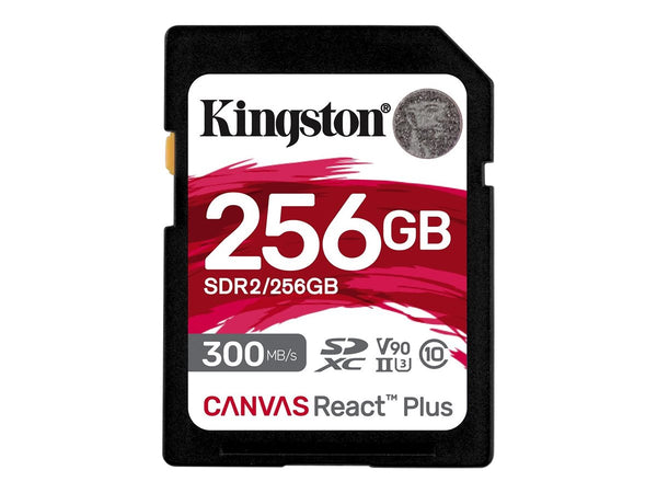 KINGSTON 256Go Canvas React Plus SDXC UHS-II 300R/260W U3 V90 for Full HD/4K/8K