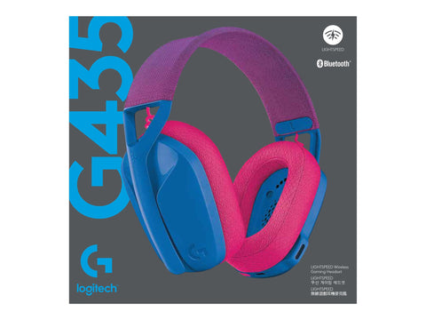 LOGITECH Lightspeed G435 Headset full size Bluetooth / 2.4 GHz radio frequency wireless blue Discord Certified