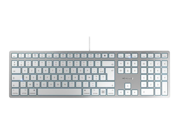 CHERRY KC 6000C SLIM FOR MAC Keyboard 105+6 keys USB white/silver (FR)