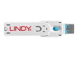 LINDY Clé USB et 4 bloqueurs de ports USB Bleu